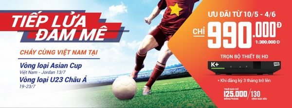 K+ khuyến mại trọn bộ thiết bị HD chỉ còn 990.000 từ 10-5 đến 4-6