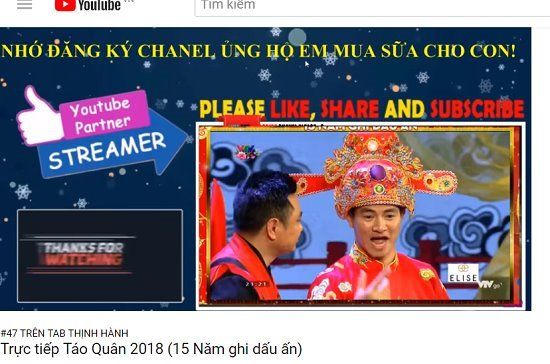 Chương trình Táo quân 2018 bị vi phạm bản quyền ngay khi đang phát sóng.