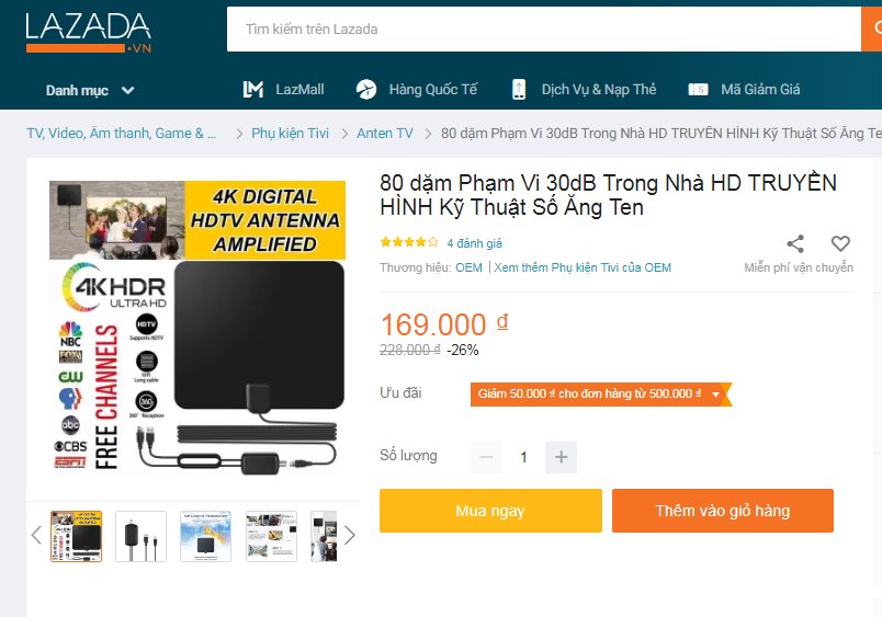 Quảng cáo anten trên Lazada 2