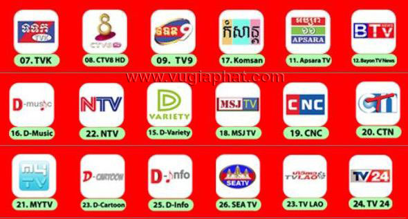 Danh sách kênh tại Thaicom 4