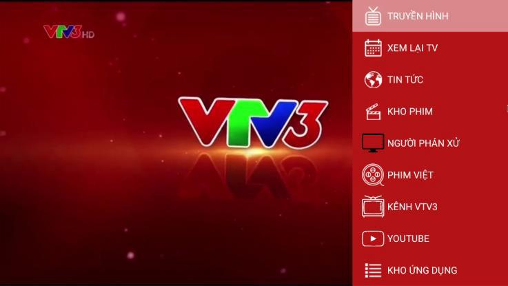 VTVGo Box màn hình chính