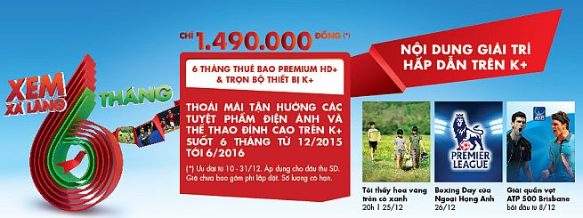 K+ khuyên mại cuối năm