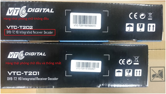 Đầu thu DVB - T2 nhái và thật 1