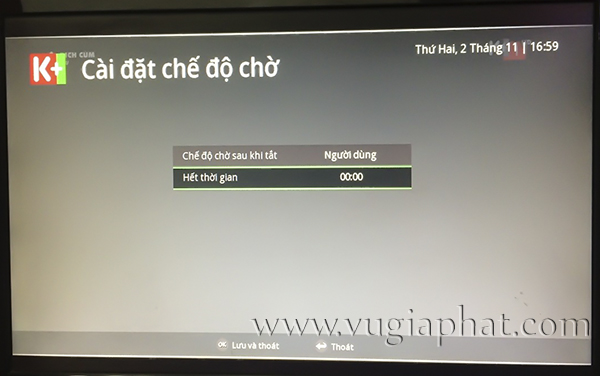 Tính năng cài đặt chế độ chờ (timer)