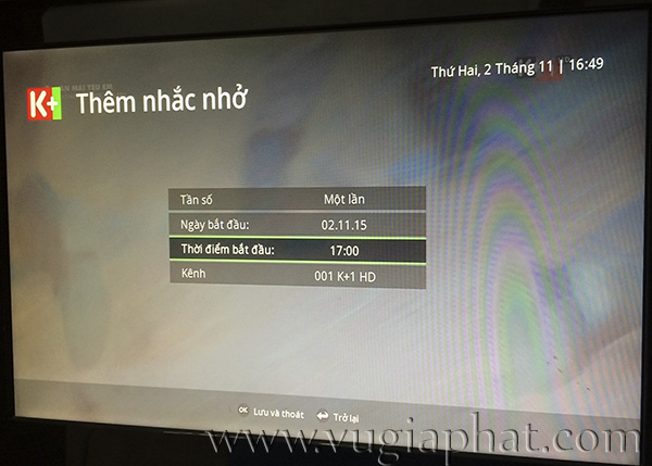 Tính năng nhắc nhở trên phiên bản 1.43