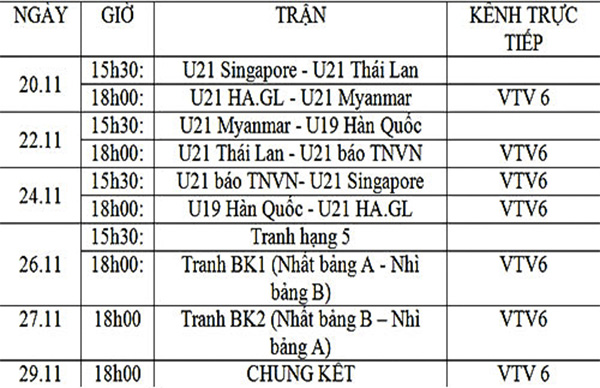 lịch phát sóng cúp clear men 2015