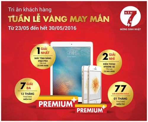 TUẦN LỄ VÀNG MAY MẮN! Tri ân khách hàng - Mừng sinh nhật 7 năm K+