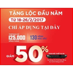 K+ khuyến mại giảm 50% trọn bộ thiết bị HD từ 18/02 đến 26/02/2107