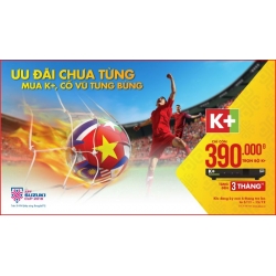 K+ khuyến mại trọn bộ thiết bị đầu thu DTH hoặc K+ TV Box chỉ còn 390.000 đ